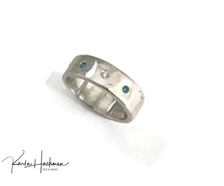 Silver Band with Diamonds