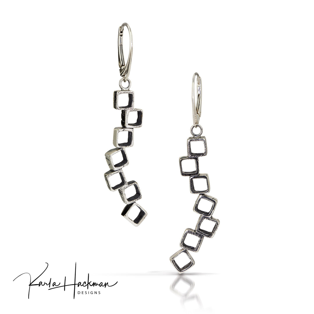 Stacked 3D Cube Earrings - Karla Hackman Designs