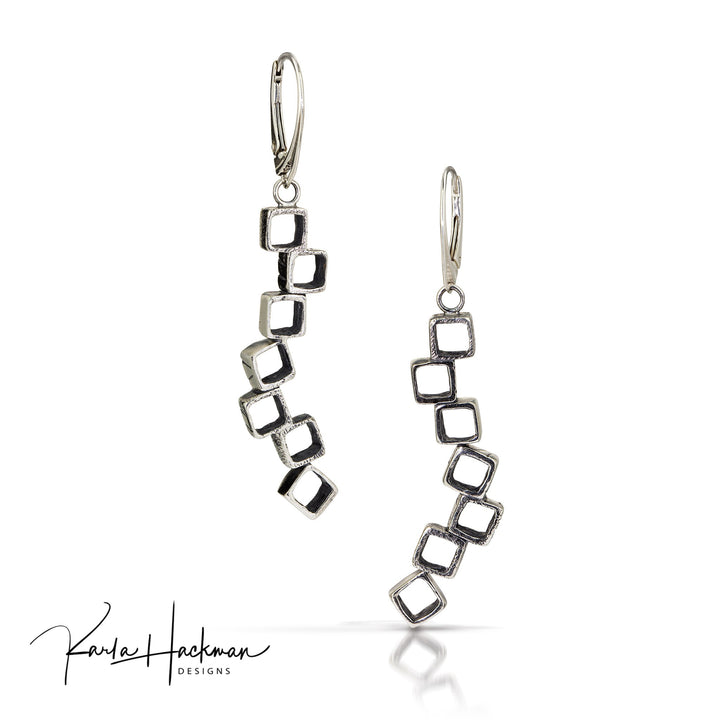 Stacked 3D Cube Earrings - Karla Hackman Designs