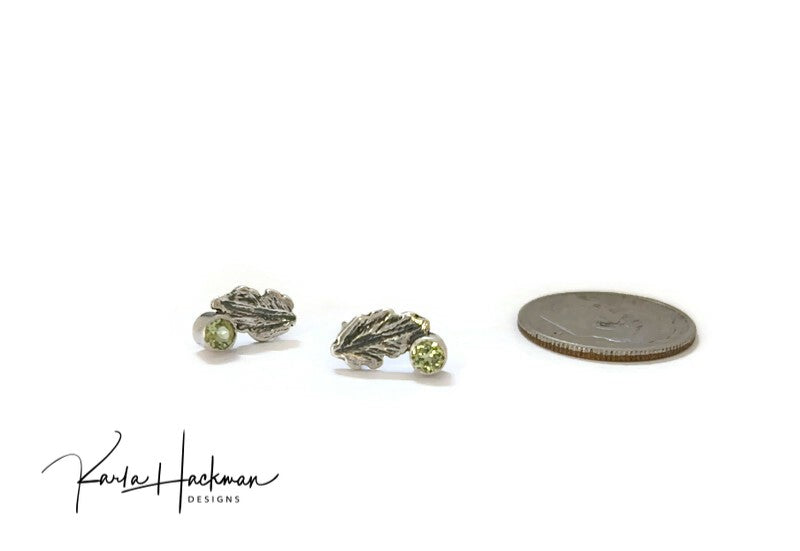 Sterling Silver Leaf Stud Earrings