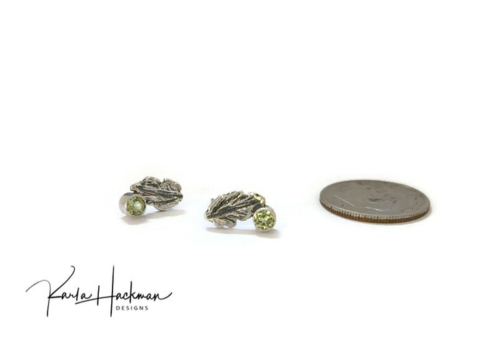 Sterling Silver Leaf Stud Earrings