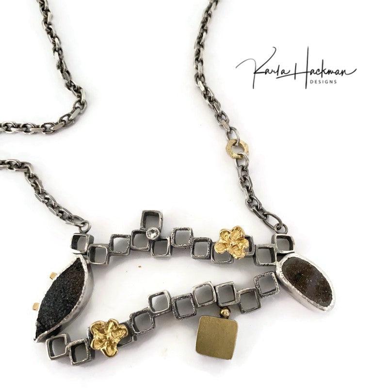 Floral Cube Necklace - Karla Hackman Designs