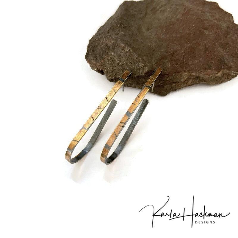 Gold and Silver Horseshoe Hoop Earrings - Karla Hackman Designs