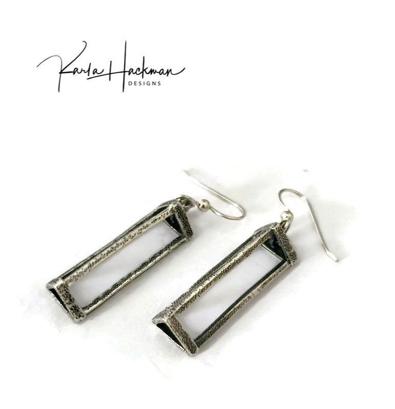 Silver Pyramid Earrings - Karla Hackman Designs