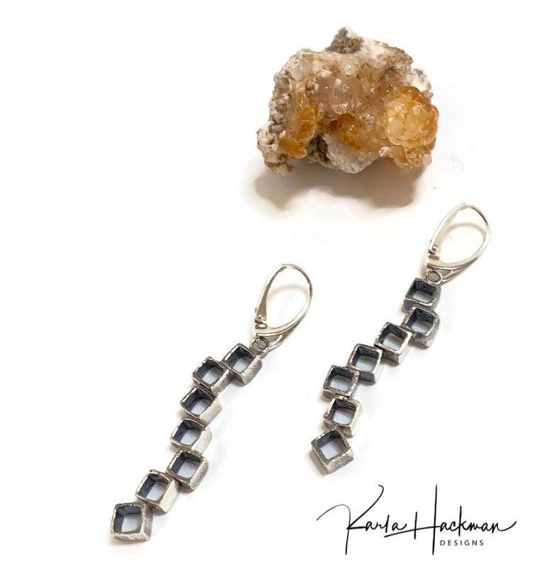 Stacked 3D Cube Earrings - Karla Hackman Designs