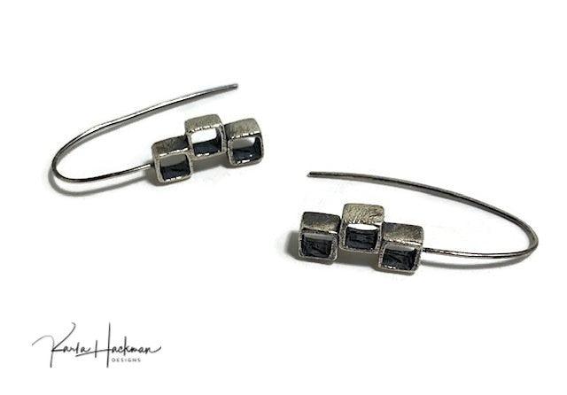 Triple Stack Cube Earrings - Karla Hackman Designs