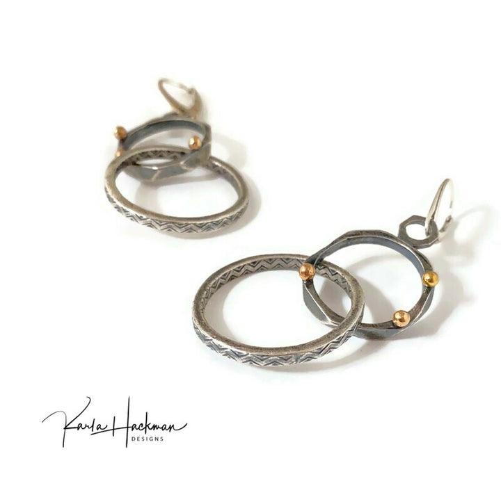 Double Circle Drop Earrings