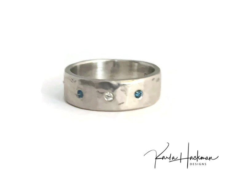 Silver Band with Diamonds