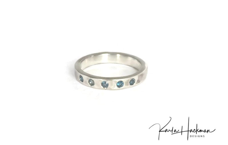 Skinny London Blue Topaz Ring-Karla Hackman Designs