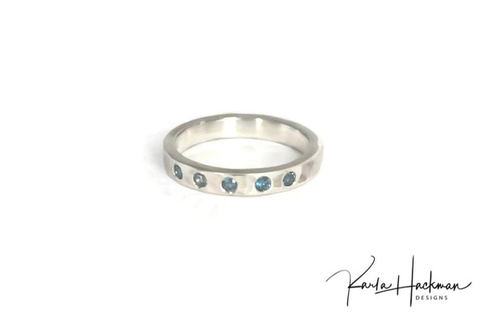 Skinny London Blue Topaz Ring-Karla Hackman Designs