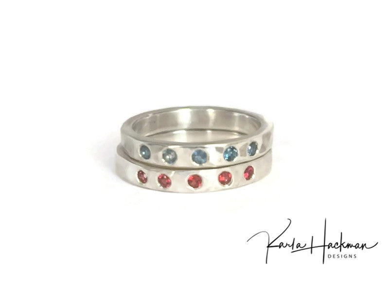 Skinny London Blue Topaz Ring-Karla Hackman Designs