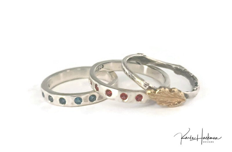 18K Gold Leaf and Apple Branch Ring-Karla Hackman Designs