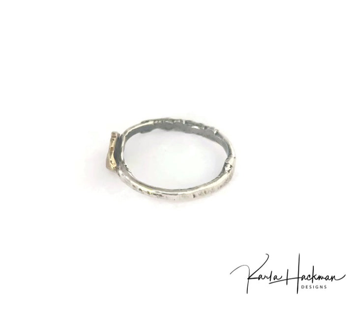 18K Gold Leaf and Apple Branch Ring-Karla Hackman Designs