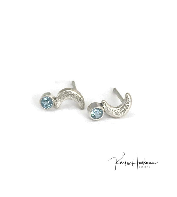 Petite Crescent Moon Studs-Karla Hackman Designs