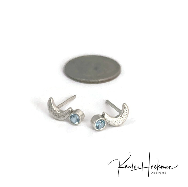 Petite Crescent Moon Studs-Karla Hackman Designs