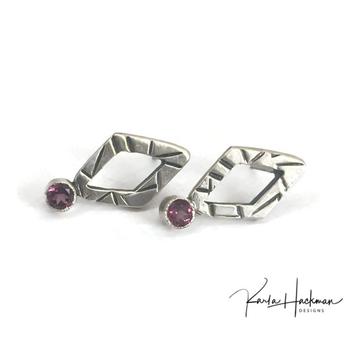 Marquis Stud with Pink Garnets-Karla Hackman Designs
