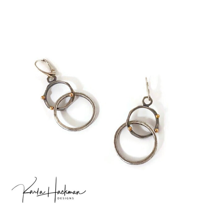 Double Circle Drop Earrings