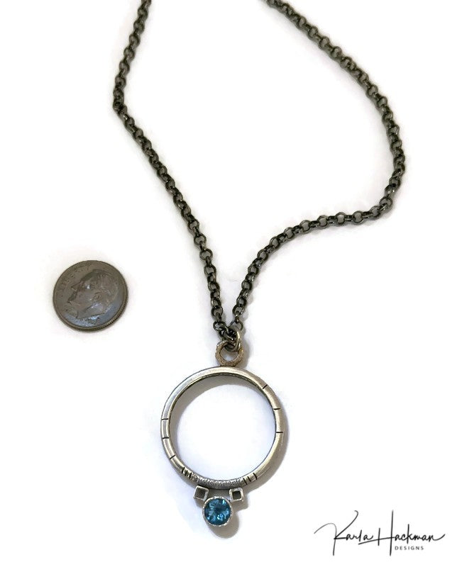 open circle pendant-topaz-Karla Hackman Designs