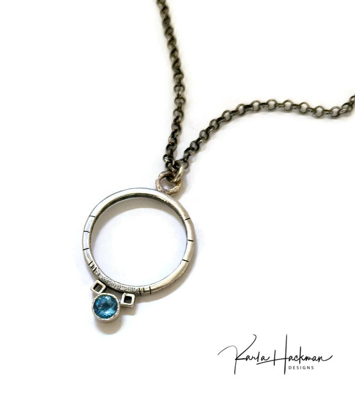 open circle pendant-topaz-Karla Hackman Designs