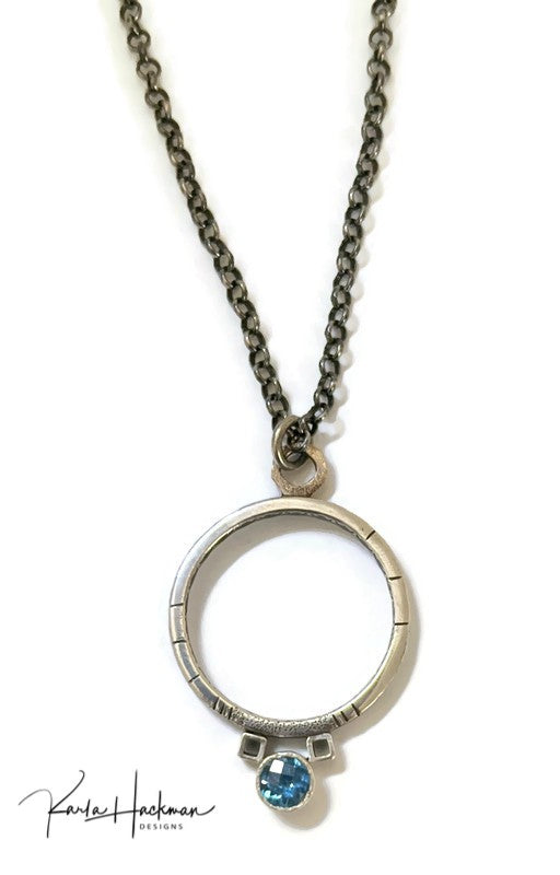 open circle pendant-topaz-Karla Hackman Designs