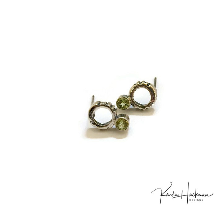 Petite Circle Studs-Peridot-Karla Hackman Designs