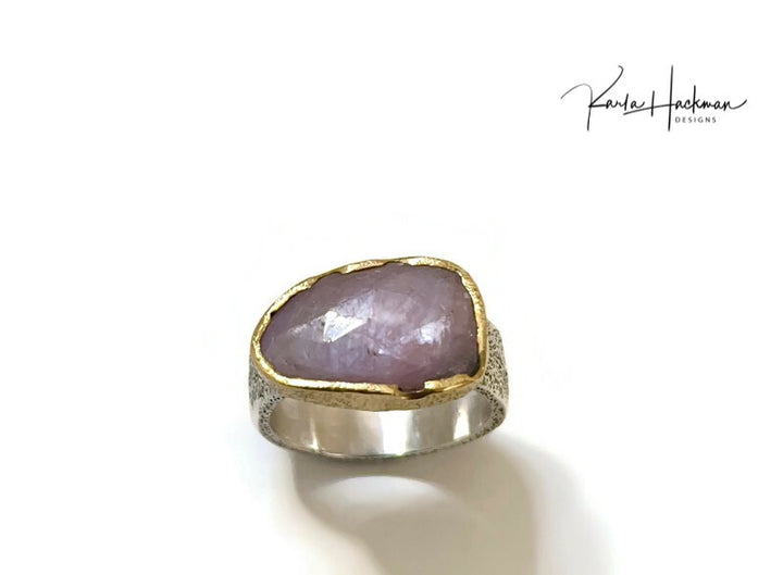 Rose Cut Pink Sapphire Ring-Karla Hackman Designs