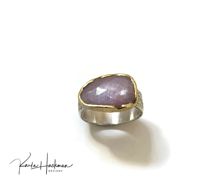 Rose Cut Pink Sapphire Ring-Karla Hackman Designs