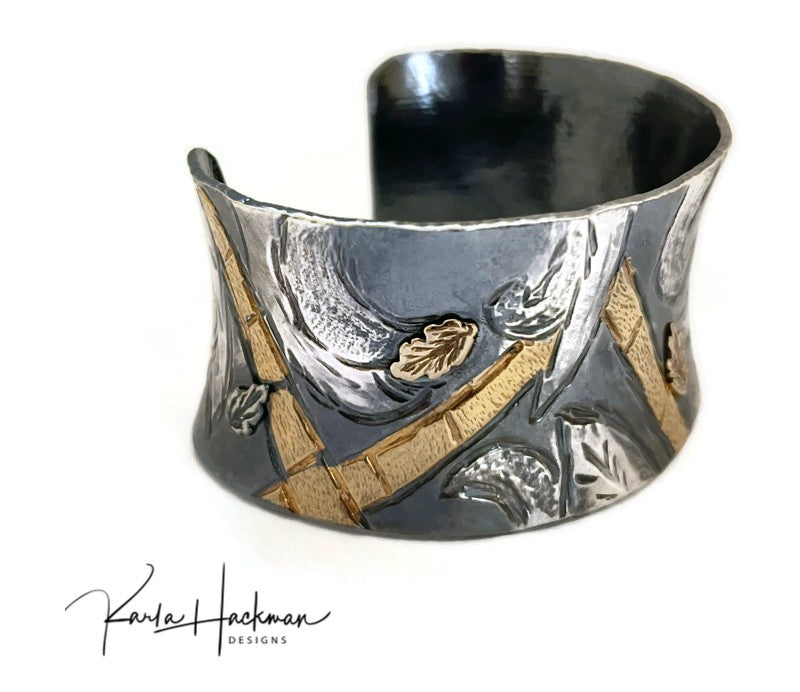 mixed metal cuff bracelet-Karla Hackman Designs