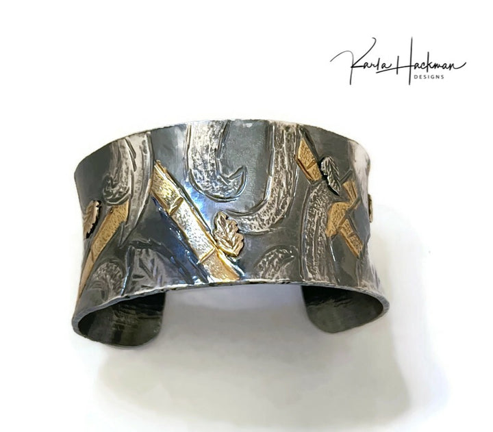 mixed metal cuff bracelet-Karla Hackman Designs