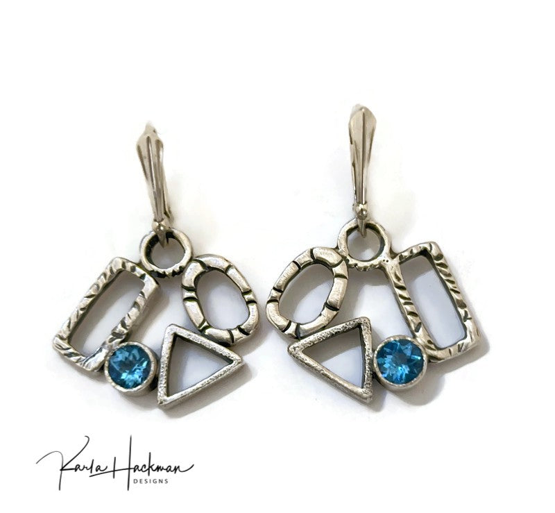 Silver Geo Earrings-Topaz-Karla Hackman Designs