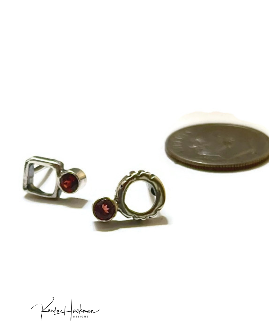 Petite Circle Square Studs