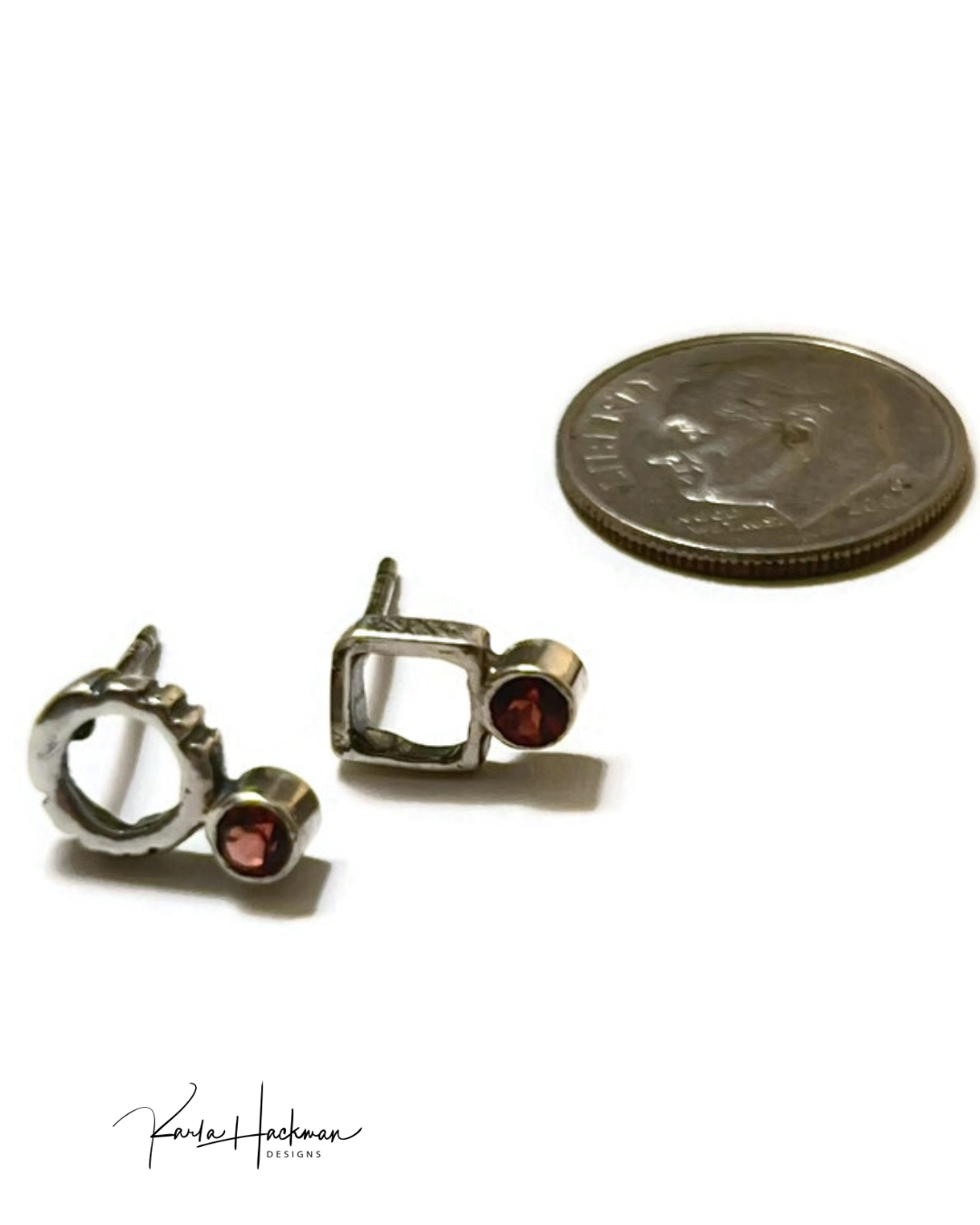 Petite Circle Square Studs