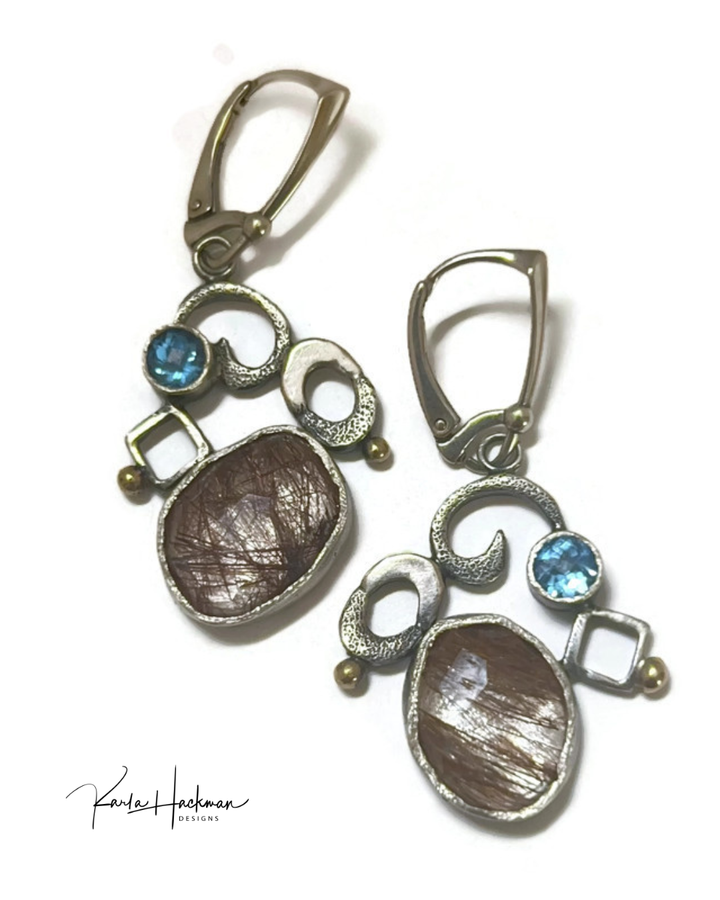 Rutilated Quartz Drop Earrings