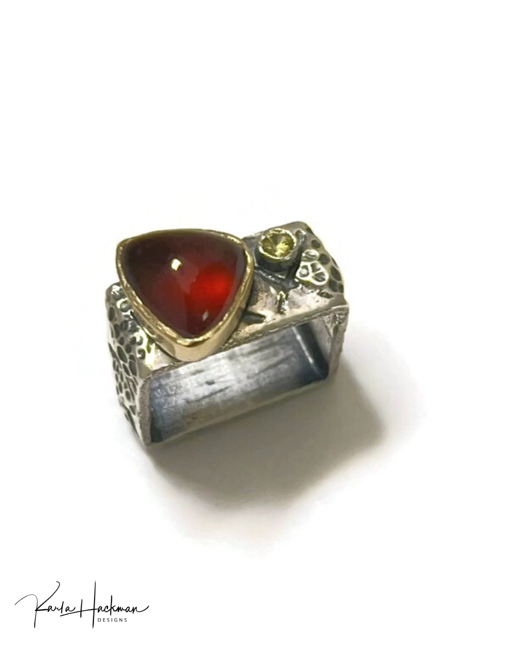 Garnet Triangle Ring
