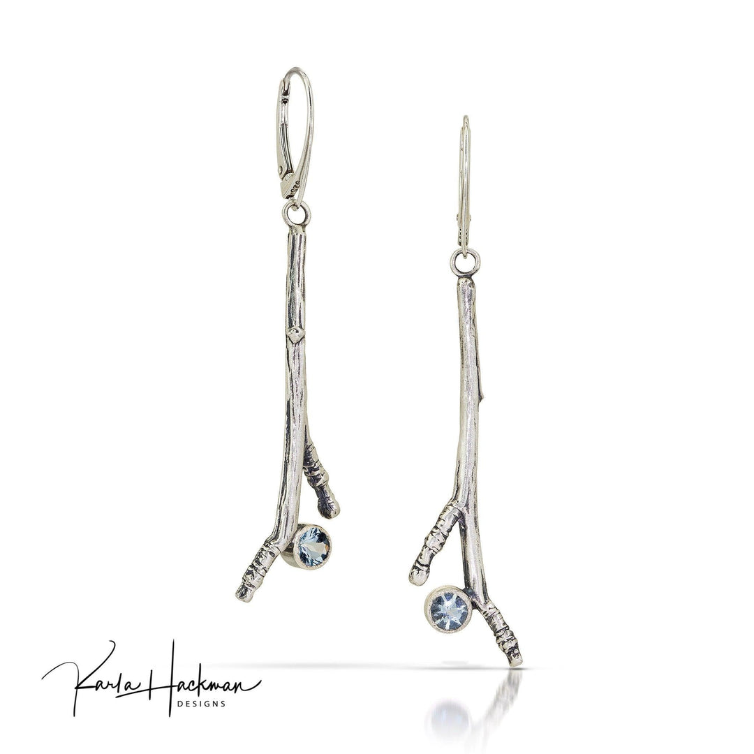 Apple Branch Earrings in Sterling Silver - Karla Hackman Designs