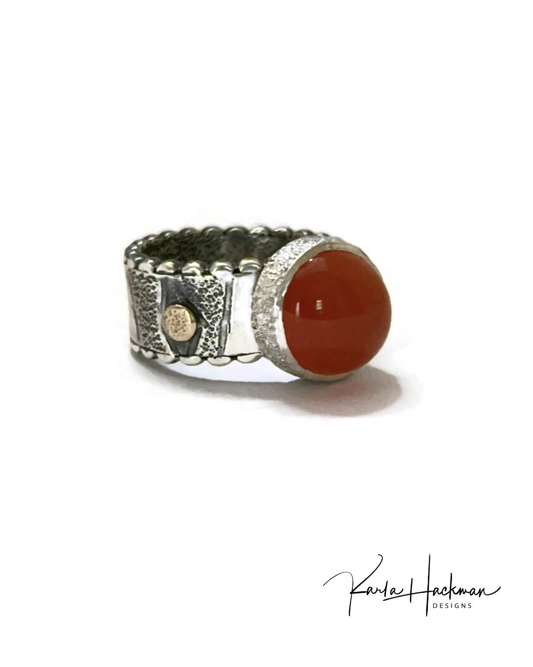 Oval Orange Chalcedony Ring