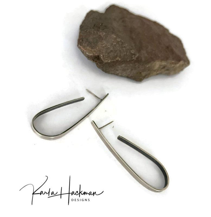 Horseshoe Hoop Earrings in Sterling Silver - Karla Hackman Designs