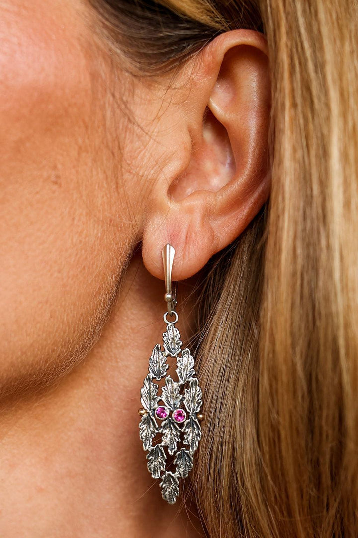 Marquis Silver Leaf Earrings - Karla Hackman Designs