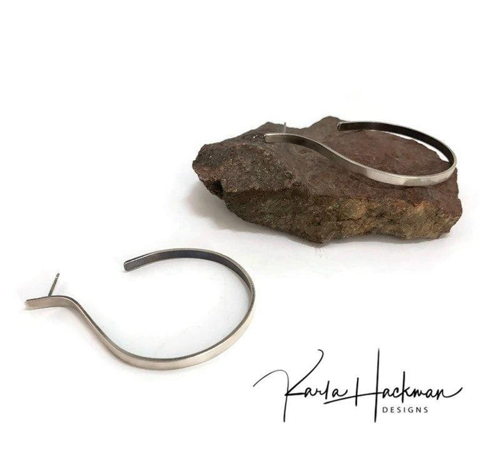 Round Modern Hoops in Sterling Silver - Karla Hackman Designs