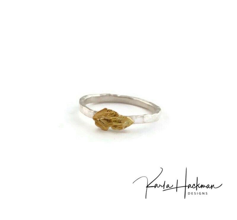 18 Karat Gold Leaf Stack Ring - Karla Hackman Designs