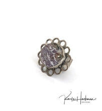 Load image into Gallery viewer, Large Floral Washer Ring with Apache Ranch Plume Agate - Karla Hackman Designs
