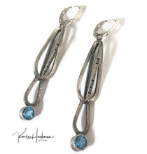 Load image into Gallery viewer, 3D Sculptural Sterling Silver Earrings with Gemstones - Karla Hackman Designs
