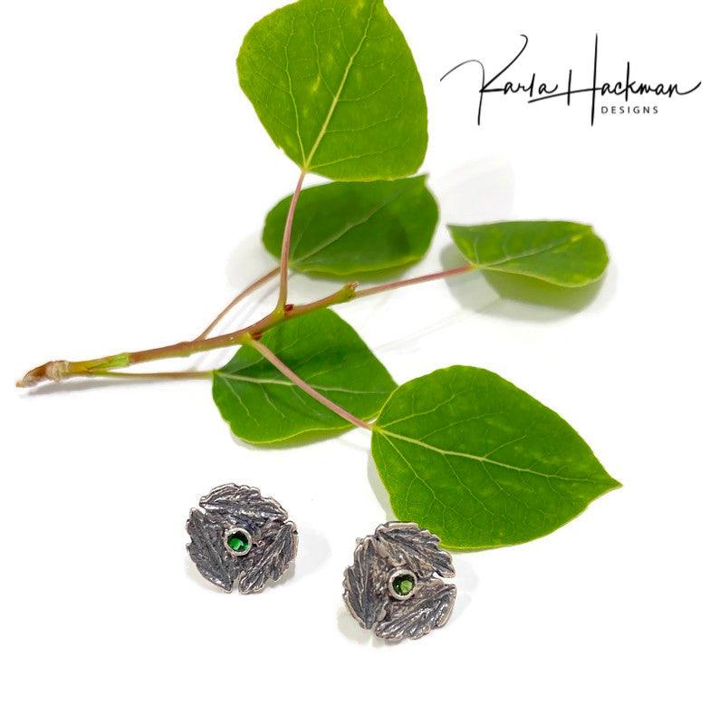 Triple Oak Leaf Stud Earrings - Karla Hackman Designs