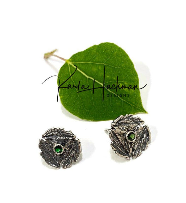 Triple Oak Leaf Stud Earrings - Karla Hackman Designs