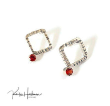 Load image into Gallery viewer, Lilting Square Studs with Garnets - Karla Hackman Designs
