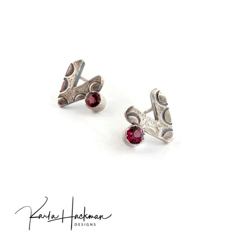 Arrow Stud Earrings in Sterling Silver - Karla Hackman Designs