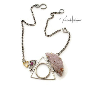 Pandemonium Triangle and Gemstone Necklace - Karla Hackman Designs