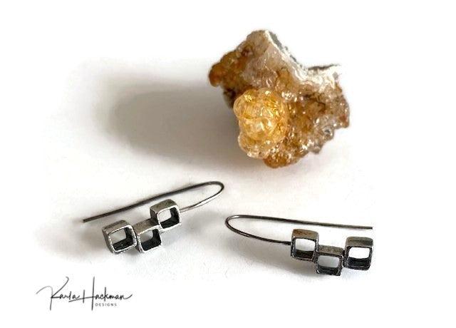 Triple Stack Cube Earrings - Karla Hackman Designs